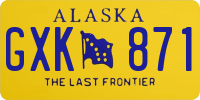 AK license plate GXK871