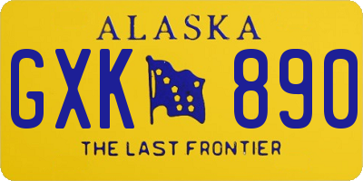 AK license plate GXK890