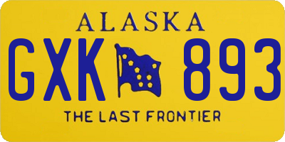 AK license plate GXK893
