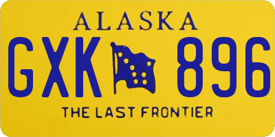 AK license plate GXK896