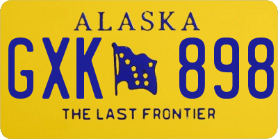 AK license plate GXK898