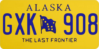 AK license plate GXK908