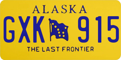AK license plate GXK915