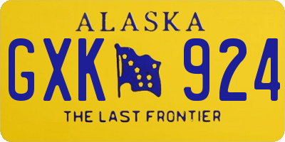 AK license plate GXK924
