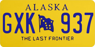 AK license plate GXK937