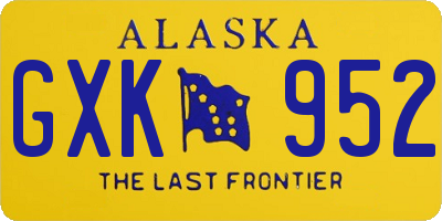 AK license plate GXK952