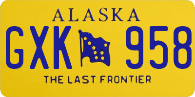 AK license plate GXK958