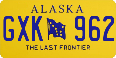 AK license plate GXK962