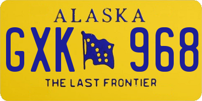 AK license plate GXK968