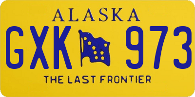 AK license plate GXK973