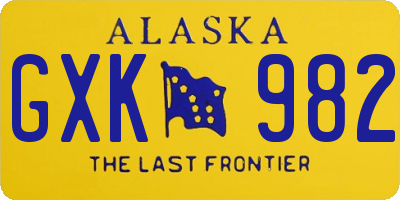 AK license plate GXK982