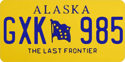 AK license plate GXK985