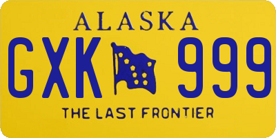 AK license plate GXK999