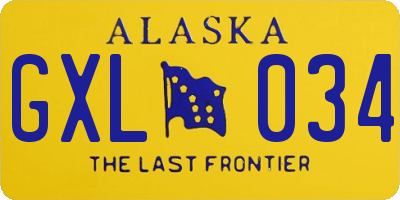 AK license plate GXL034