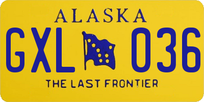 AK license plate GXL036