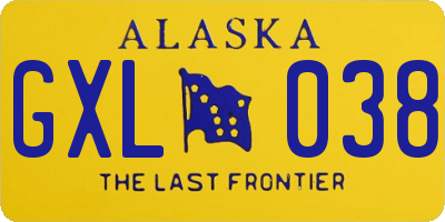 AK license plate GXL038