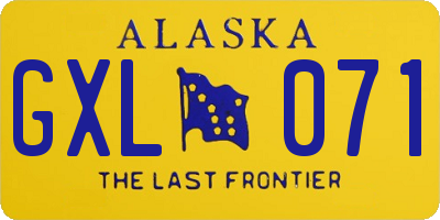 AK license plate GXL071