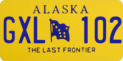AK license plate GXL102