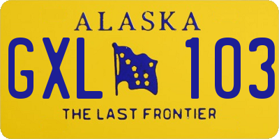 AK license plate GXL103