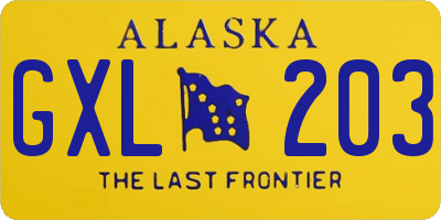 AK license plate GXL203