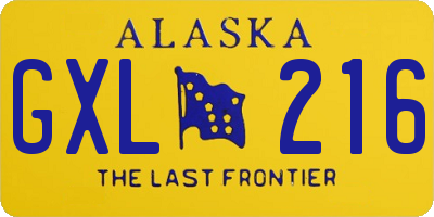 AK license plate GXL216