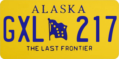 AK license plate GXL217