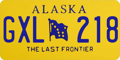 AK license plate GXL218