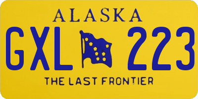 AK license plate GXL223