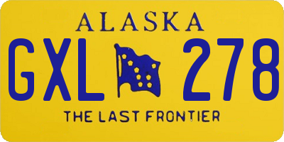 AK license plate GXL278