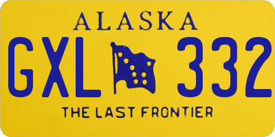 AK license plate GXL332