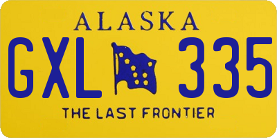 AK license plate GXL335