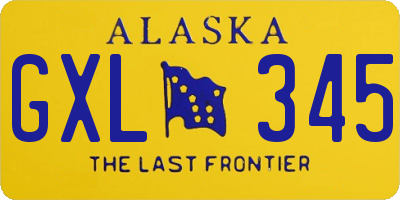 AK license plate GXL345