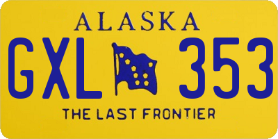 AK license plate GXL353