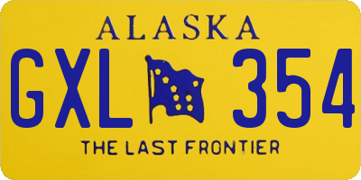 AK license plate GXL354