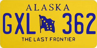 AK license plate GXL362