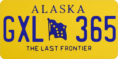 AK license plate GXL365