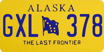 AK license plate GXL378