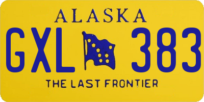 AK license plate GXL383