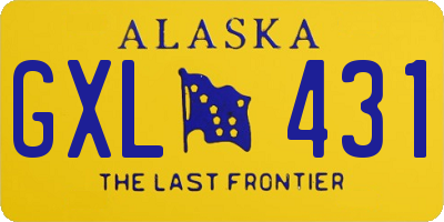 AK license plate GXL431