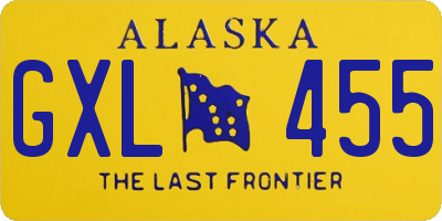 AK license plate GXL455