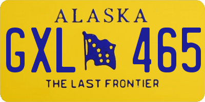AK license plate GXL465