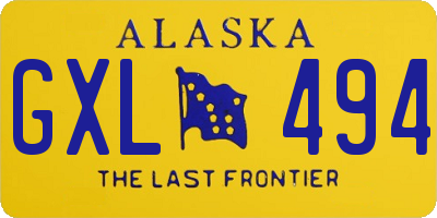 AK license plate GXL494