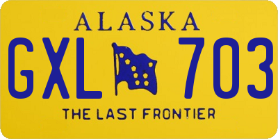 AK license plate GXL703