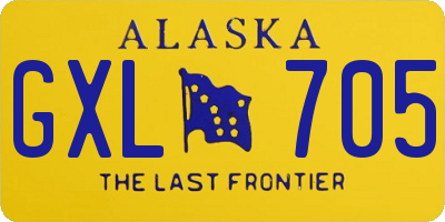 AK license plate GXL705