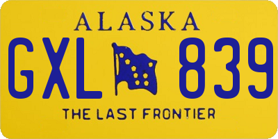 AK license plate GXL839