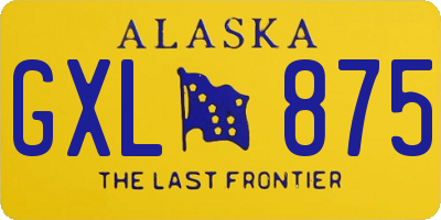 AK license plate GXL875