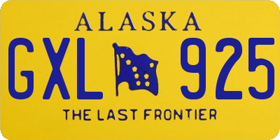 AK license plate GXL925