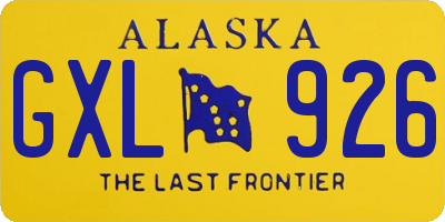 AK license plate GXL926