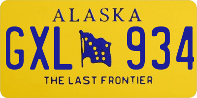 AK license plate GXL934