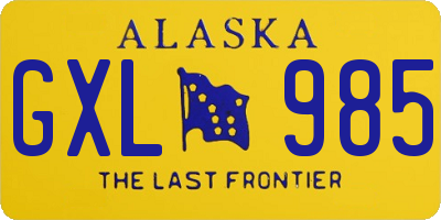 AK license plate GXL985